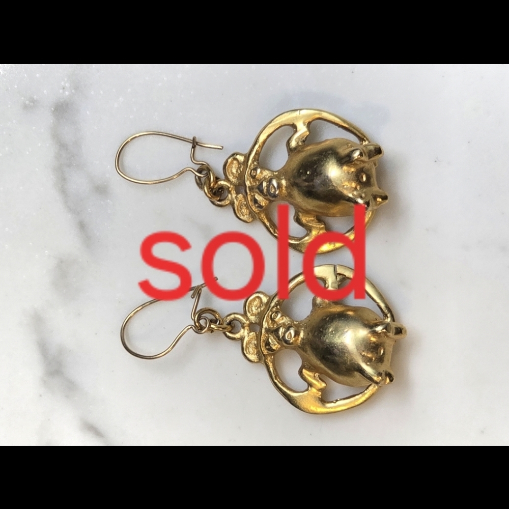 Elegant Gold-Tone Dangle Earrings